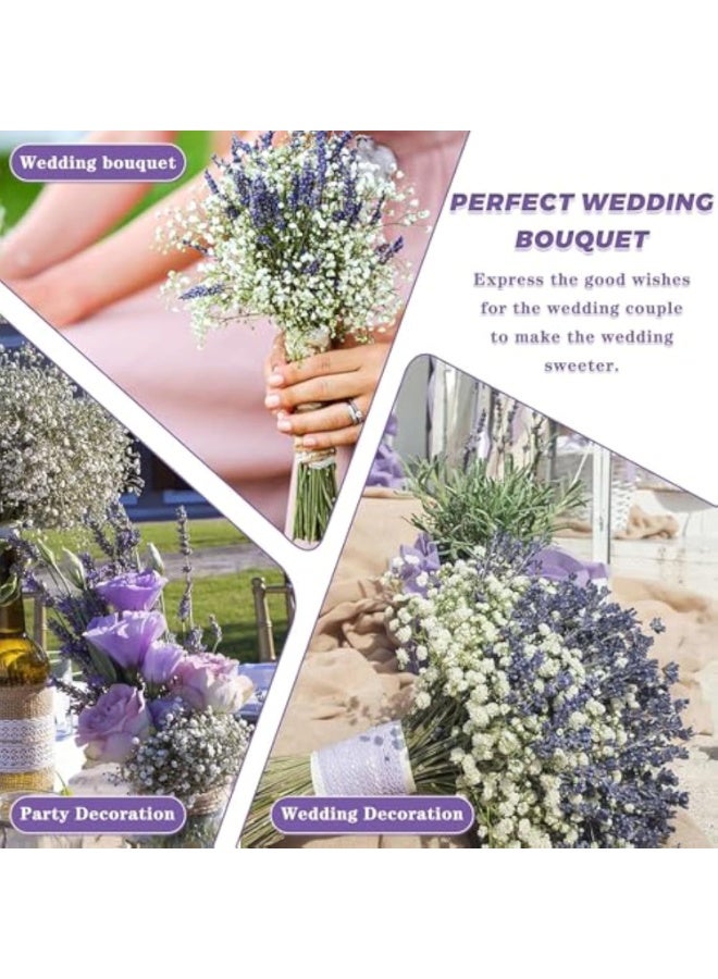 باقات زهور اللافندر المجففة ونفس الطفل، باقة زهور مجففة للمزهرية، جيبسوفيلا طبيعية للمنزل، الزفاف، التصوير الفوتوغرافي، تنسيق الزهور، اصنعها بنفسك - Image 5